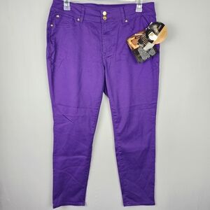 NWT Iman Purple Jegging 360 Tummy Panel Sz 16 W Short
